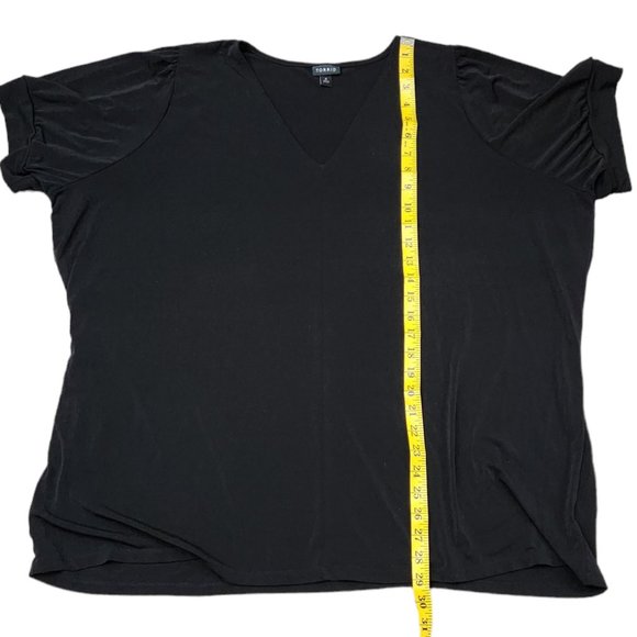 Torrid V Neck Short Sleeve Black Wrinkle-free Top Shirt Size 4X - Picture 4 of 7